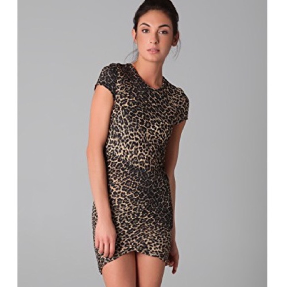 NWT Torn by Ronny Kobo Kaitlyn Leopard Mini Dress S